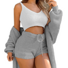 Cozyfit- Three Piece Knit Shorts Outfit