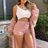 Cozyfit- Three Piece Knit Shorts Outfit